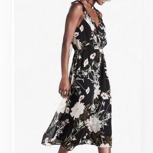 Lucky Brand Black Floral Midi Dress